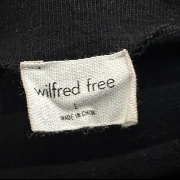 Aritzia Wilfred Free Women Long Sleeve Turtleneck Sweater Sz Large Black Stretch - Picture 7 of 7